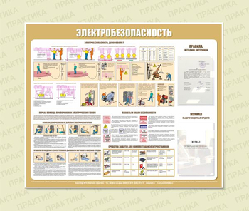 С22 Стенд электробезопасность (1200х1000 мм, пластик ПВХ 3 мм, алюминиевый багет золотого цвета) - Стенды - Стенды по электробезопасности - магазин "Охрана труда и Техника безопасности"