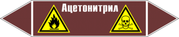 Маркировка трубопровода "ацетонитрил" (пленка, 358х74 мм) - Маркировка трубопроводов - Маркировки трубопроводов "ЖИДКОСТЬ" - магазин "Охрана труда и Техника безопасности"